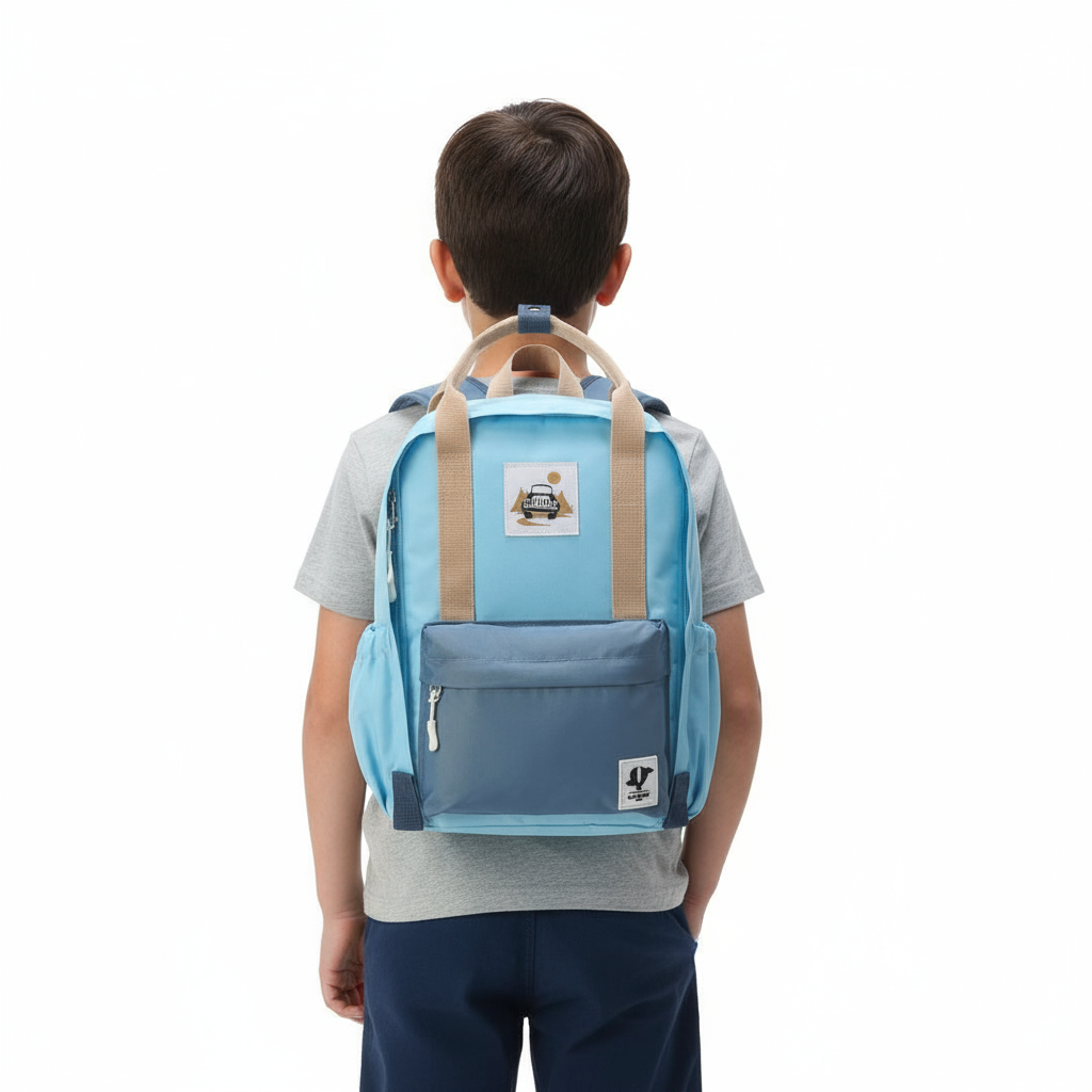 Sac à Dos scolaire hydrofuge en nylon - Bleu