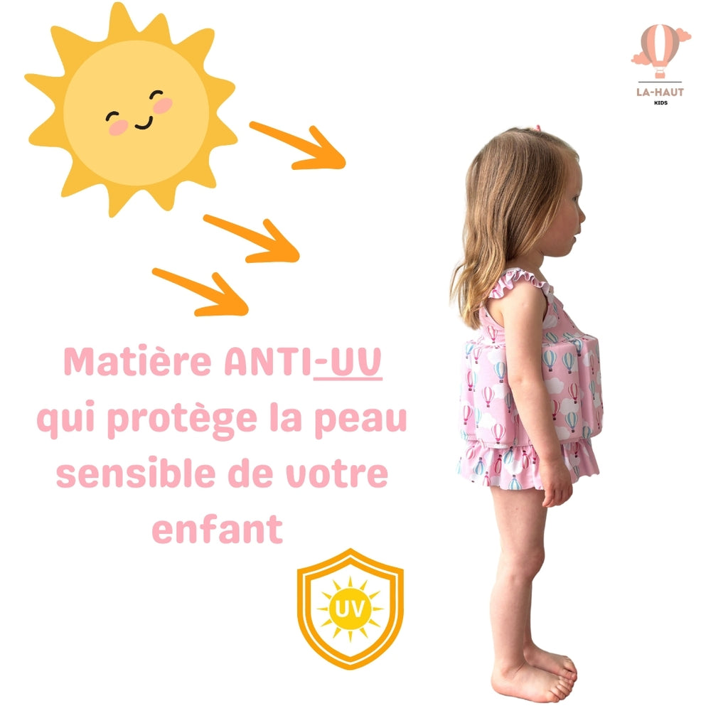 Maillot de Bain fille aide à la flottabilité Anti-UV