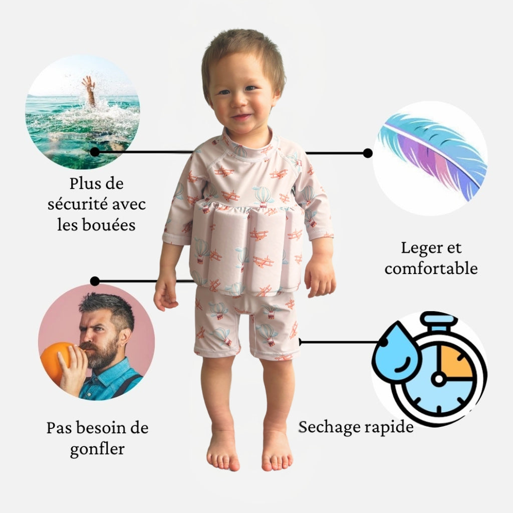 Maillot de Bain garçon aide à la flottabilité Anti-UV
