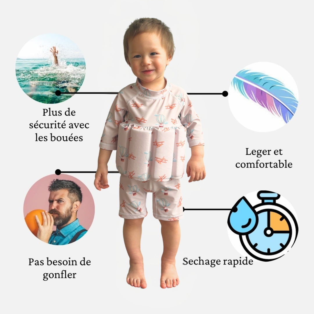 Maillot de Bain garçon aide à la flottabilité Anti-UV