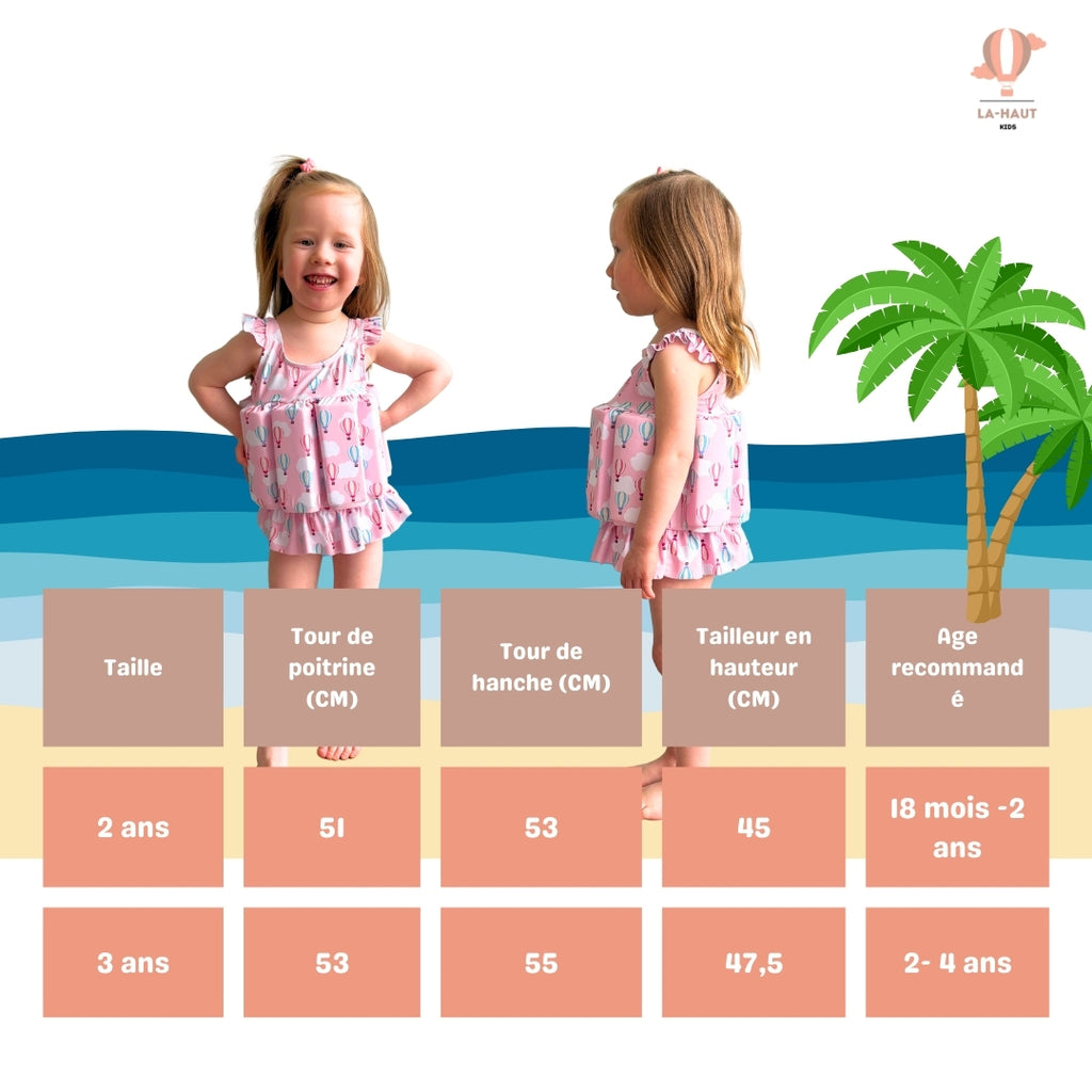 Maillot de Bain fille aide à la flottabilité Anti-UV