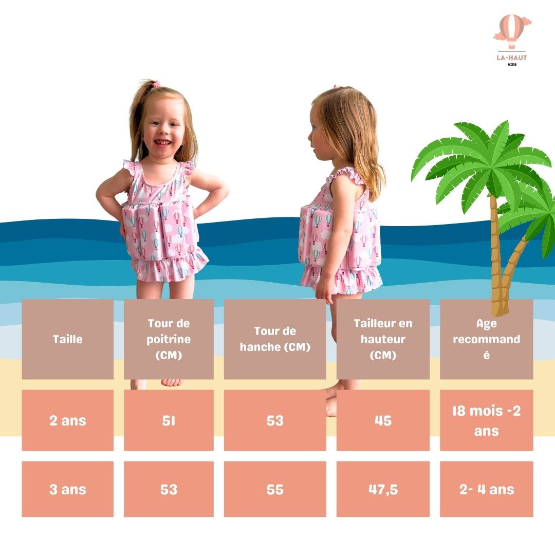 Maillot de Bain fille aide à la flottabilité Anti-UV